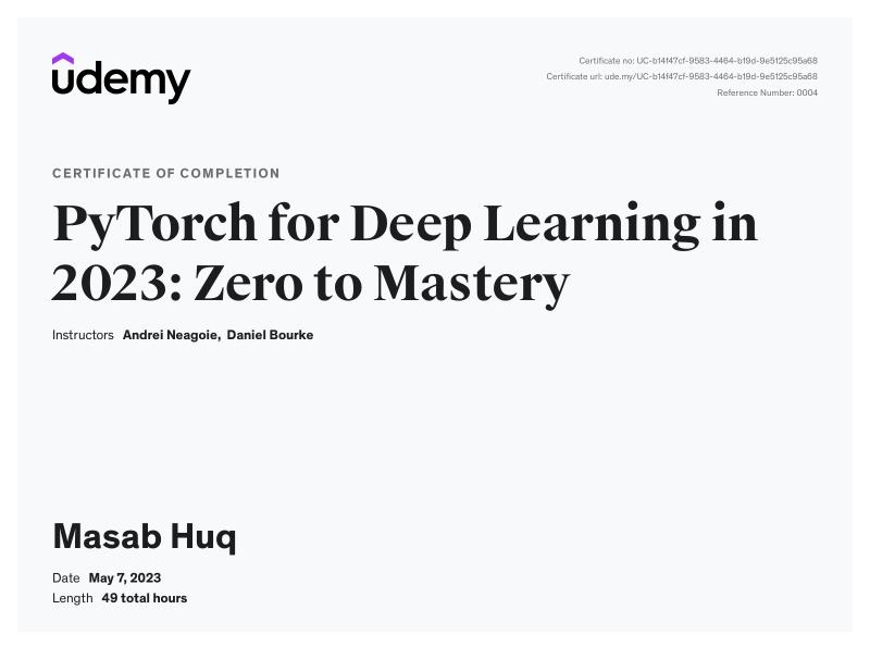 ZeroToMastery - PyTorch for Deep Learning